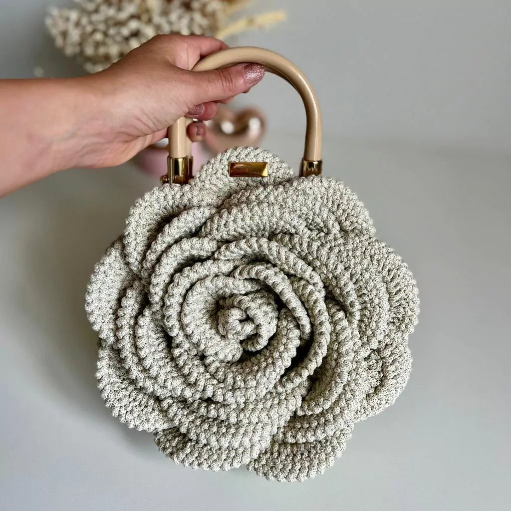 Handcrafted Rose Crochet HandBag