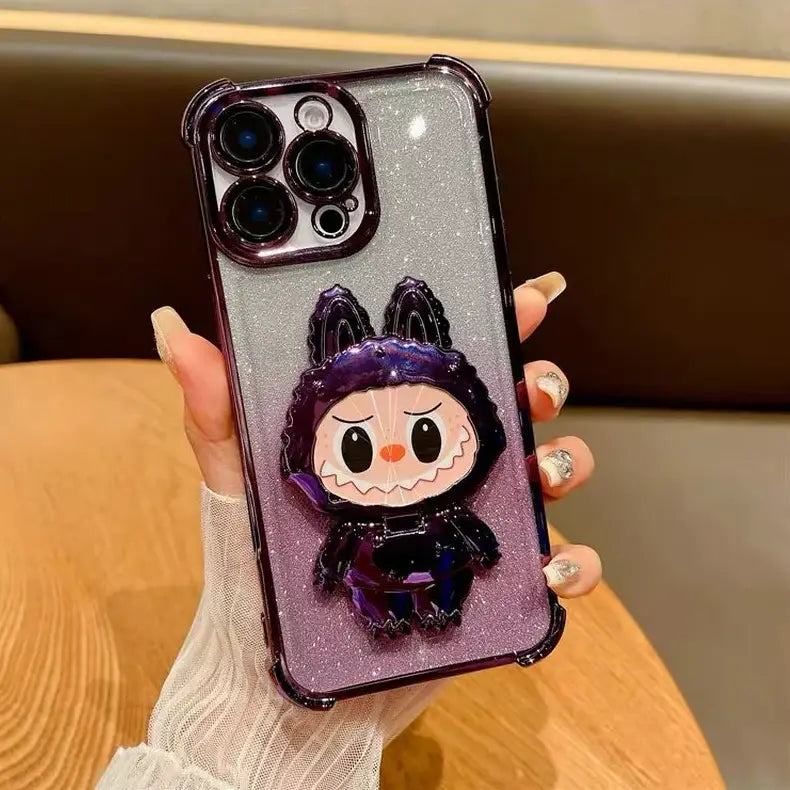 Labubu iPhone Case with Standing Mirror