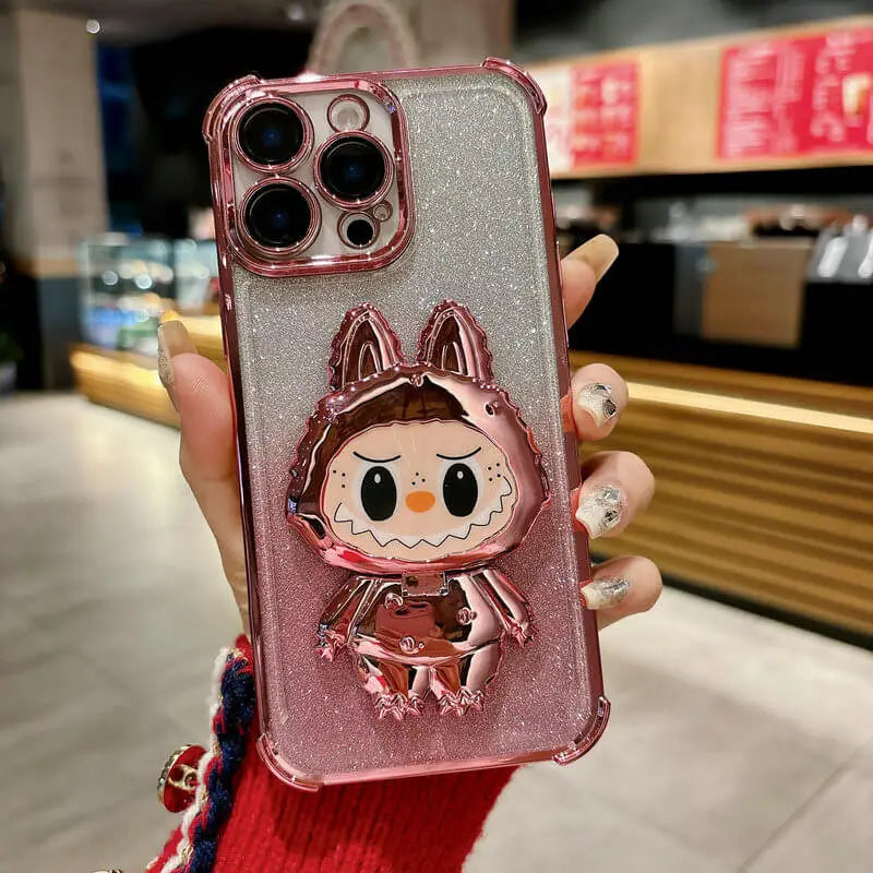 Labubu iPhone Case with Standing Mirror