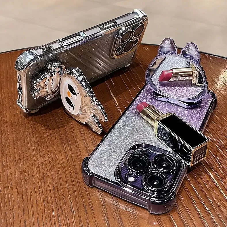 Labubu iPhone Case with Standing Mirror