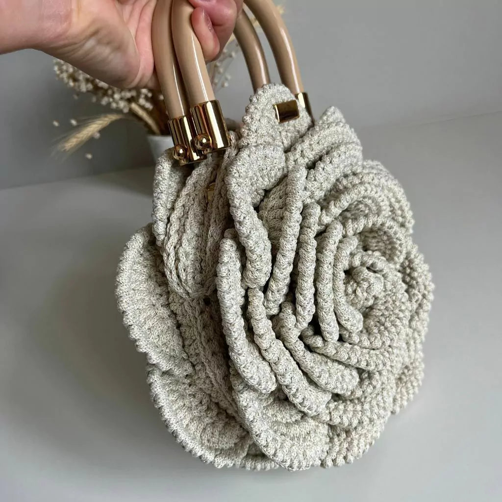 Handcrafted Rose Crochet HandBag