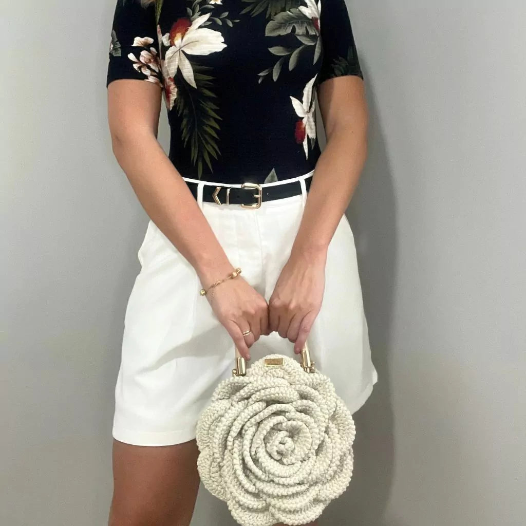 Handcrafted Rose Crochet HandBag