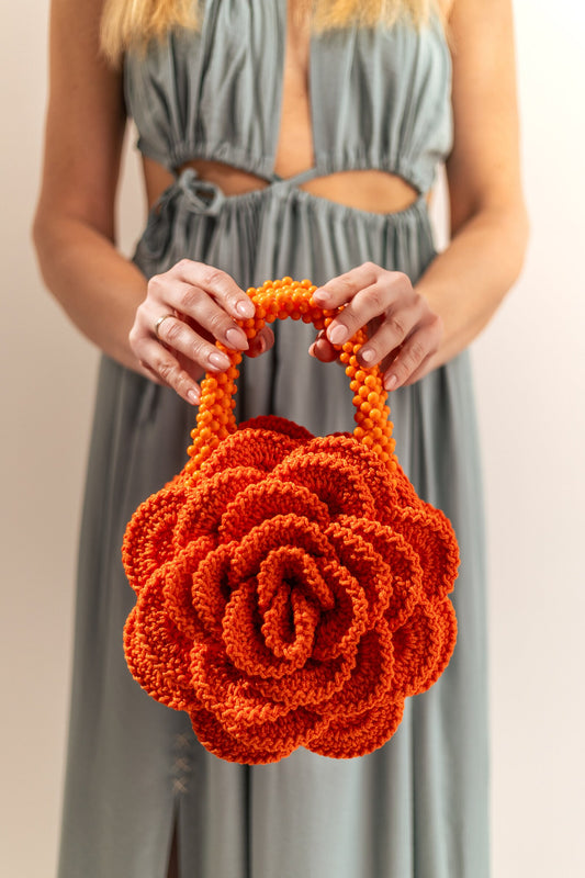 Handcrafted Rose Crochet HandBag