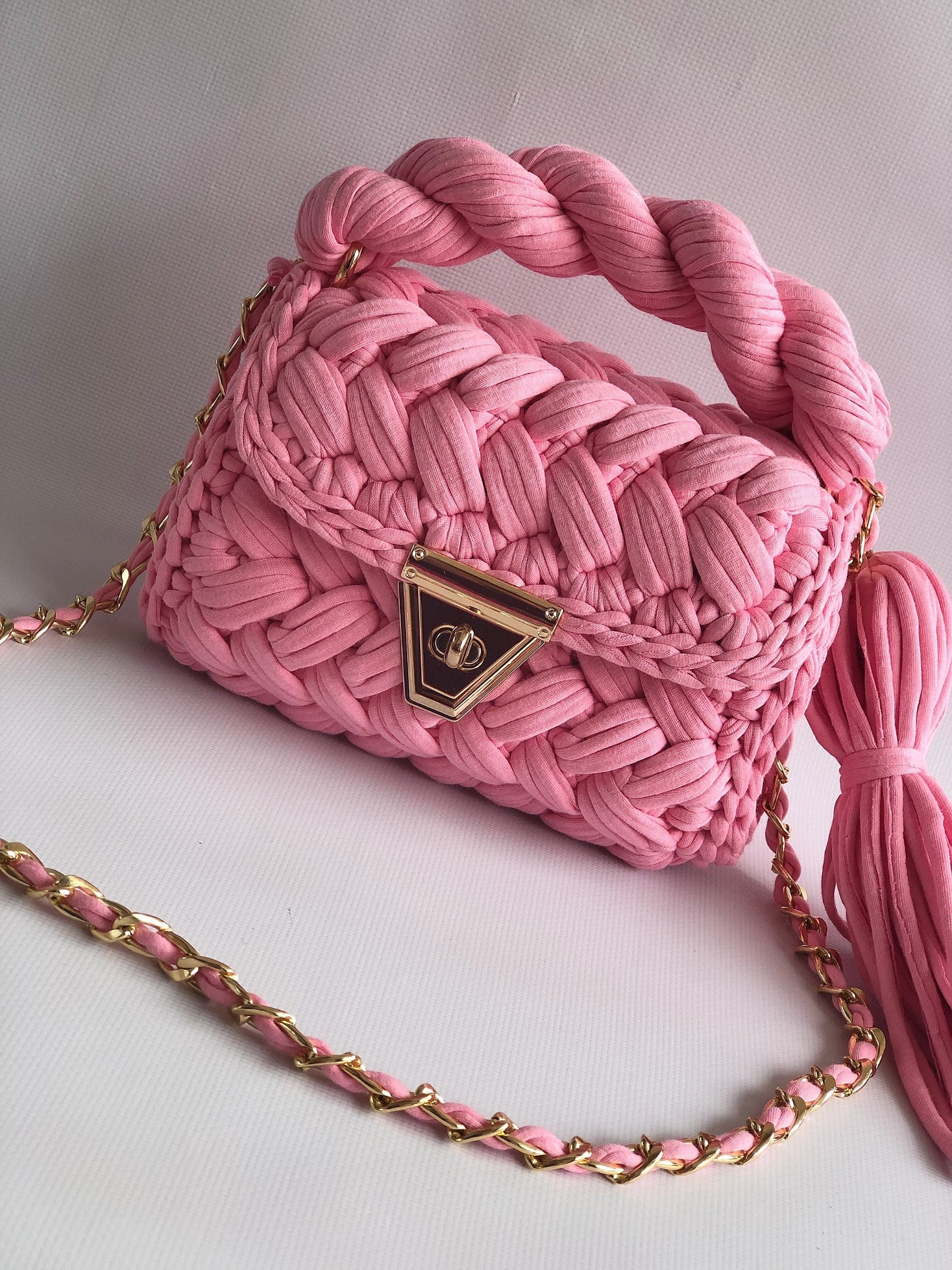 Blush Twist Braided Bag