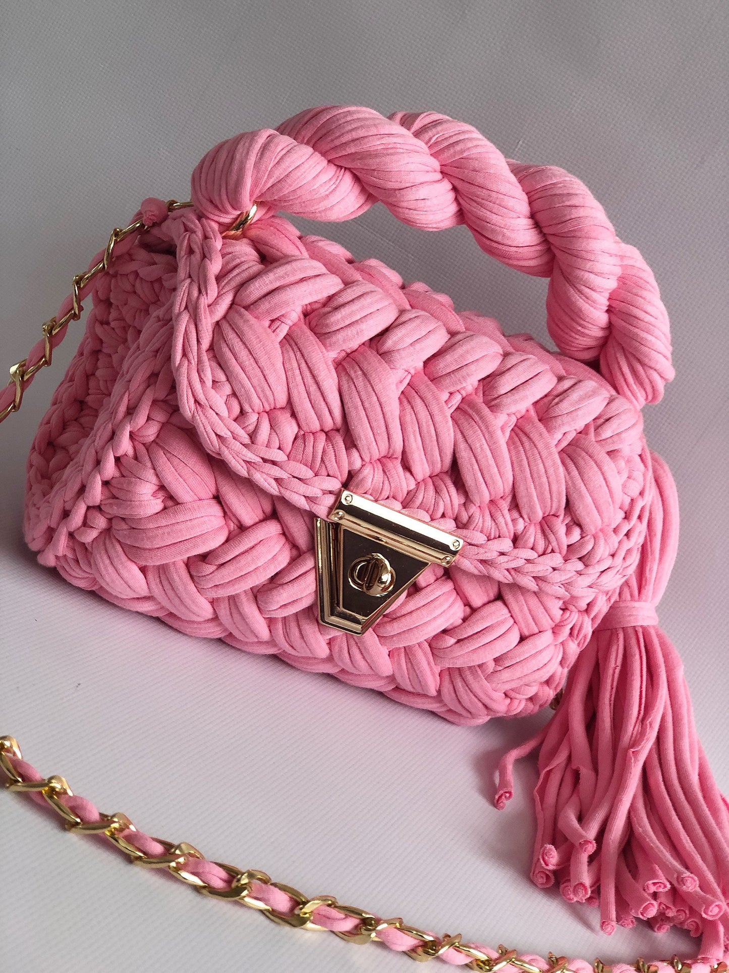Blush Twist Braided Bag
