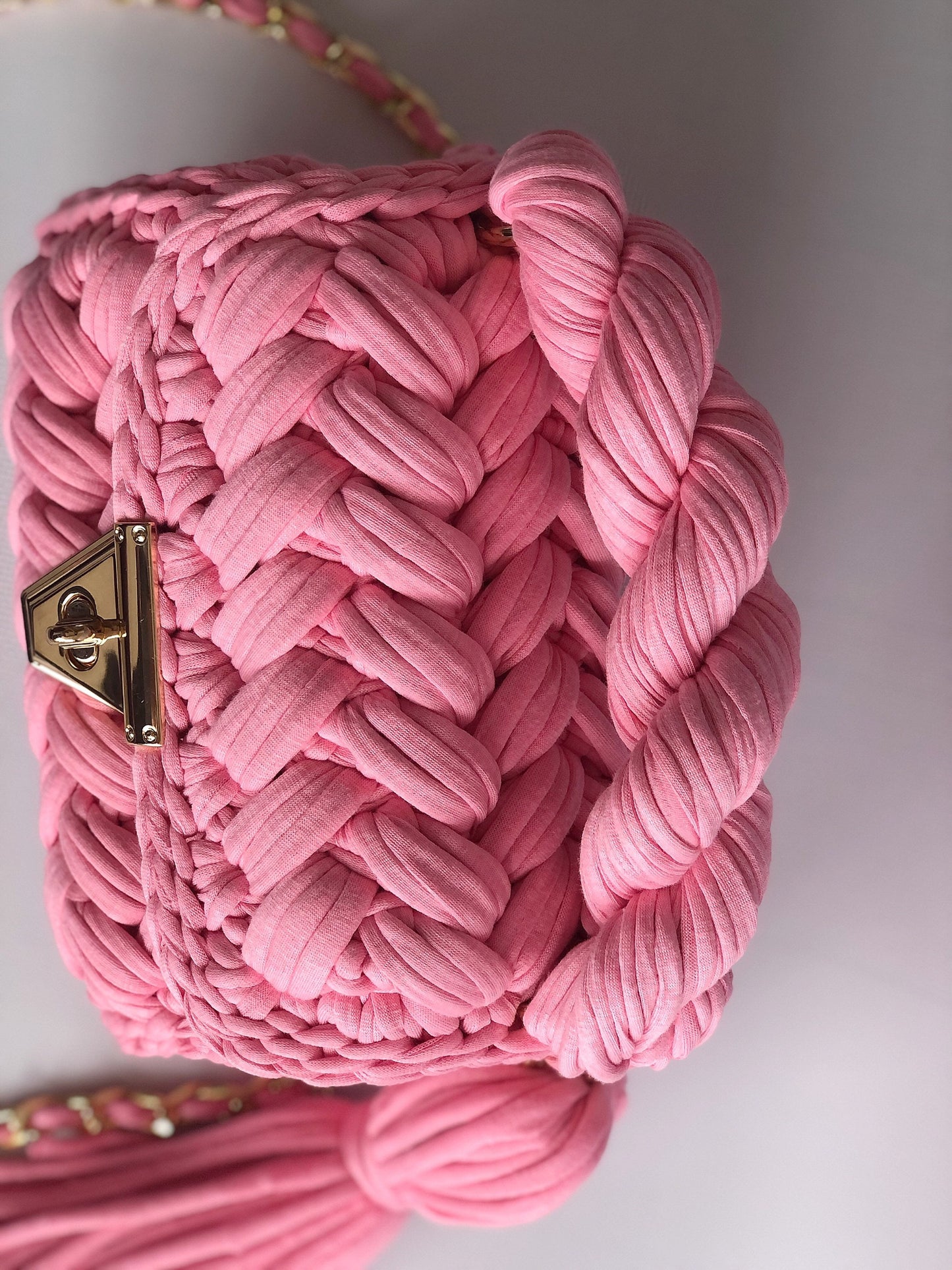 Blush Twist Braided Bag
