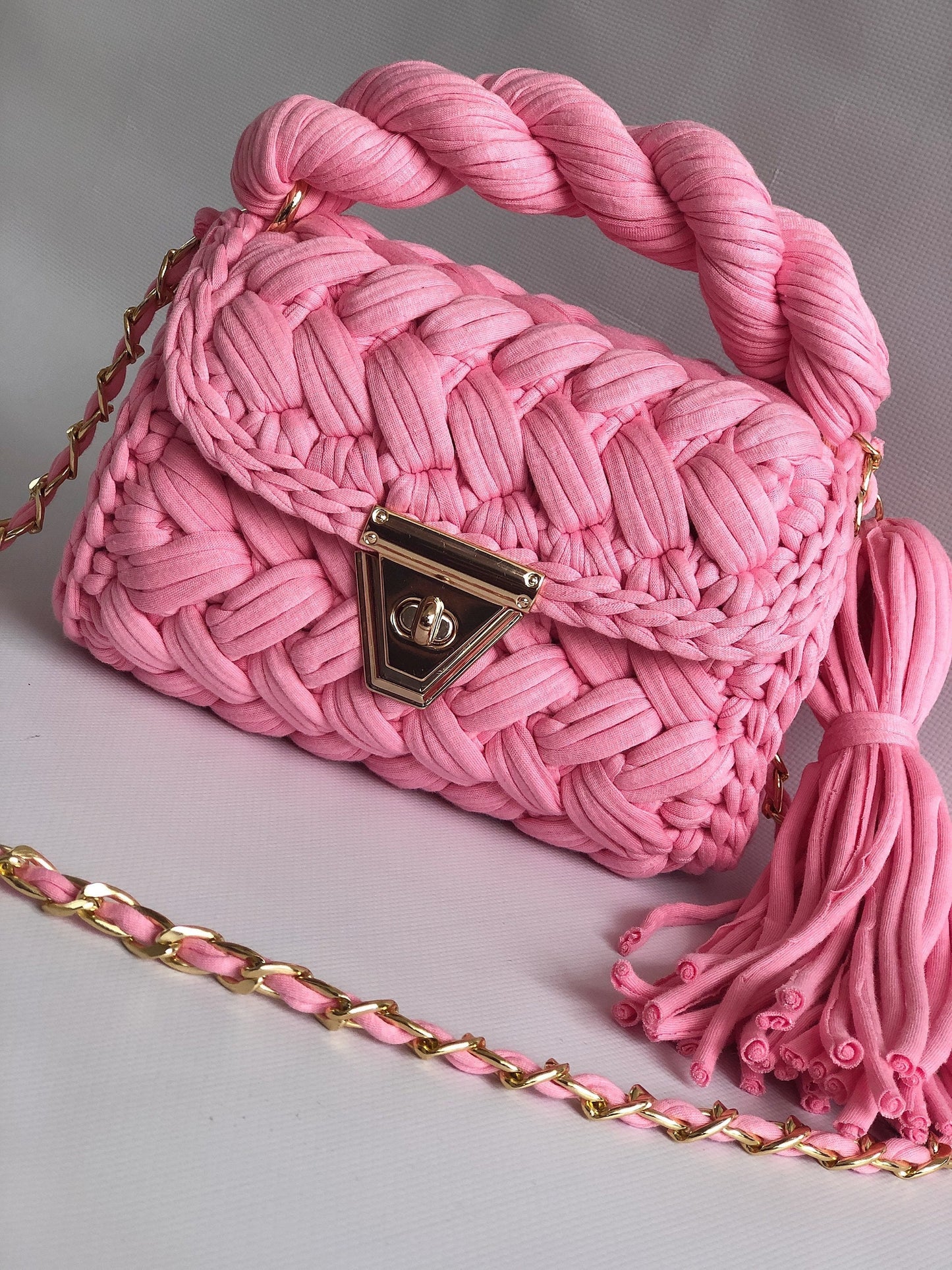 Blush Twist Braided Bag