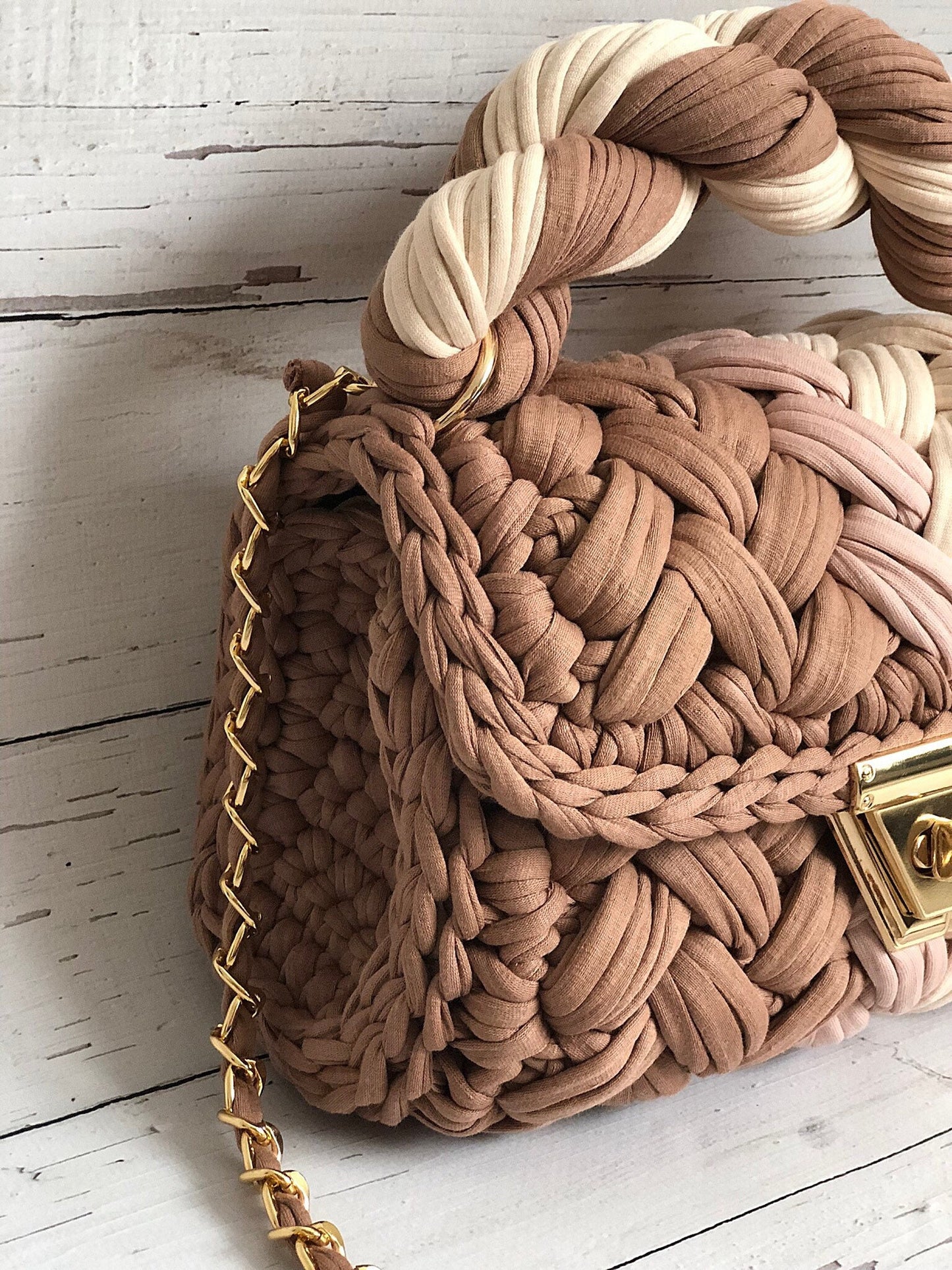 Mocha Swirl Braided Tote