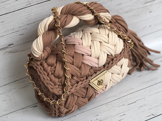 Mocha Swirl Braided Tote