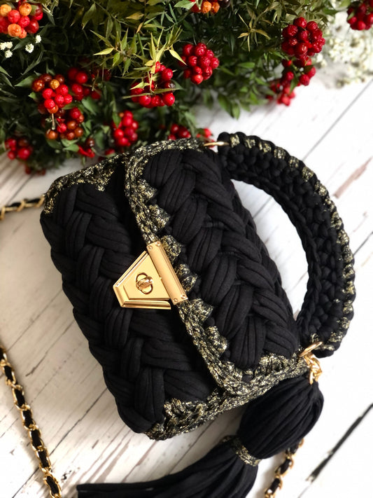 Silvery Black Luxury Handbag