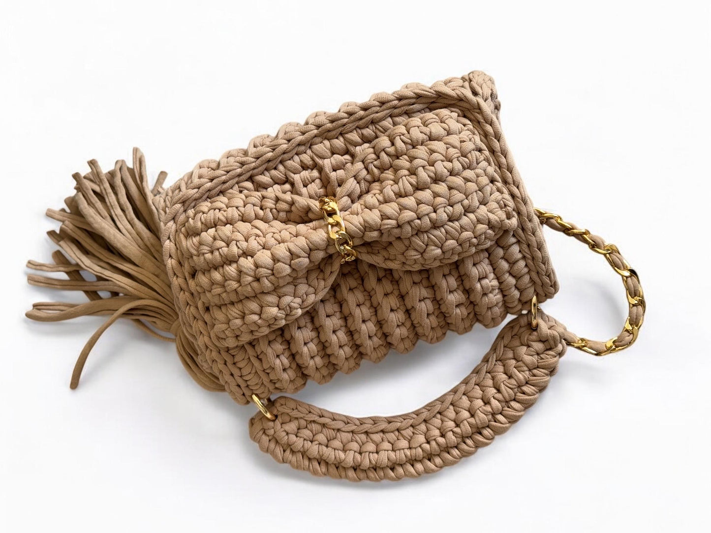Milky Brown Handmade Crochet Bag