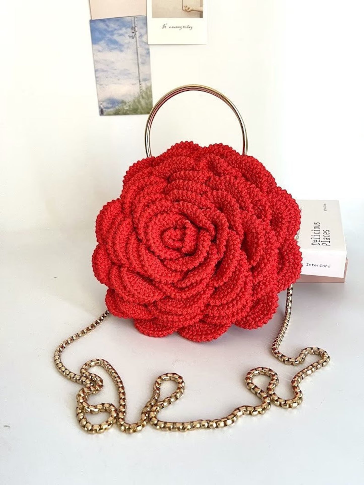 Handcrafted Rose Crochet HandBag