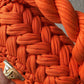 Fiery Orange Woven Handbag