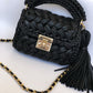 Metallic Black Evening Handbag