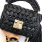 Metallic Black Evening Handbag