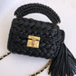 Metallic Black Evening Handbag