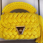 Sunny Yellow Woven Handbag