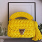 Sunny Yellow Woven Handbag