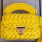 Sunny Yellow Woven Handbag