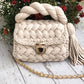Ivory Woven Elegance Handbag