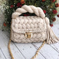 Ivory Woven Elegance Handbag