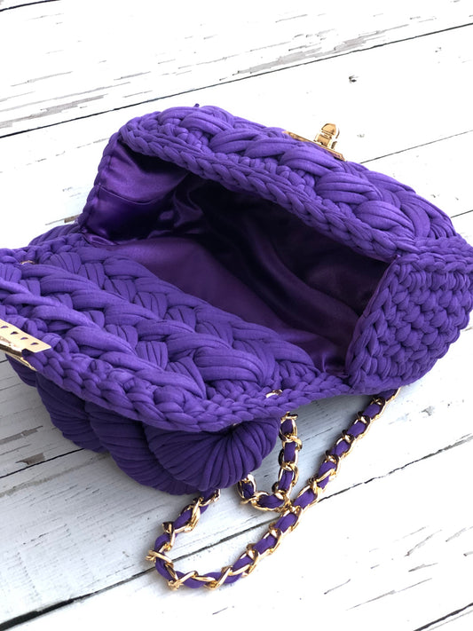 Regal Purple Woven Handbag