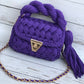 Regal Purple Woven Handbag