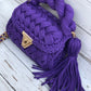 Regal Purple Woven Handbag